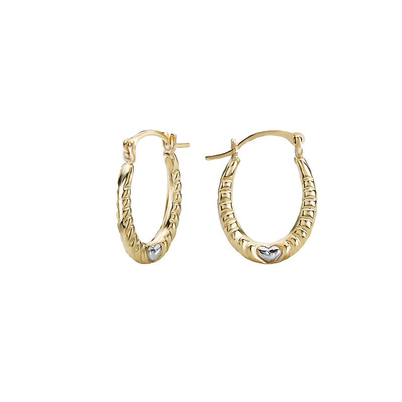 Chic 14kt Yellow Gold Heart Hoop Earrings - Luxora Essential Collection