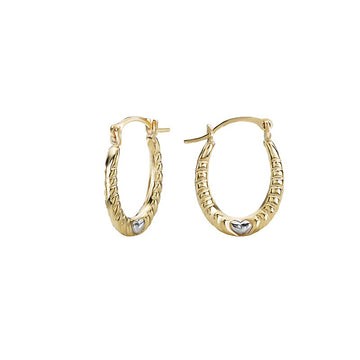 Chic 14kt Yellow Gold Heart Hoop Earrings - Luxora Essential Collection