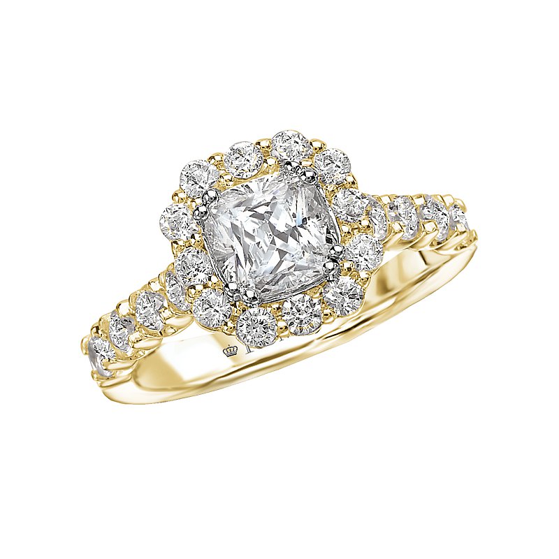 Orbelle Halo Semi-Mount Diamond Ring in 14K Yellow Gold