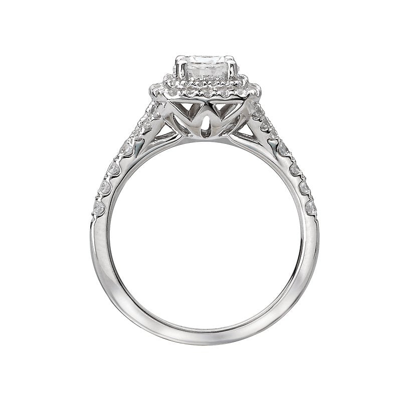 Orbelle Petite 14K White Gold Diamond Halo Engagement Ring