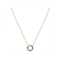 Luxora 14kt Diamond & Gem Circle Necklace - Adjustable Lariat Style