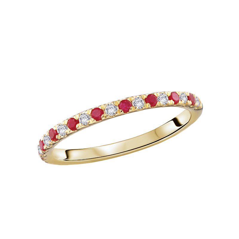 Luxora 14K Yellow Gold Diamond and Ruby Fashion Ring
