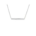 Luxora 14K White Gold Diamond Bar Necklace | Adjustable Rollo Chain