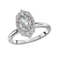 Orbelle Halo Diamond Semi-Mount Engagement Ring | 14K White Gold Oval 7.5x5.5mm