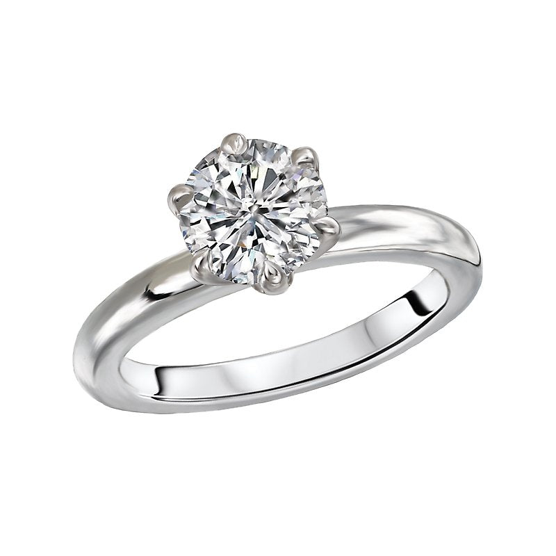 Aurenza Bandoras 14K White Gold Solitaire Semi-Mount Diamond Ring