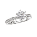 Bandora 14K White Gold Round Diamond Semi-Mount Engagement Ring