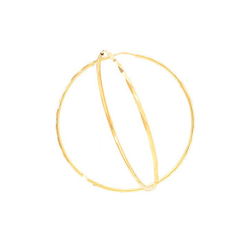Chic 14K Yellow Gold Faceted Hoop Earrings for Women