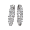 Luxora 14K White Gold Diamond Hoop Earrings - Classic Style