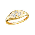 Luxora 14K Yellow Gold Diamond Signet Ring - Chic Fashion Jewelry