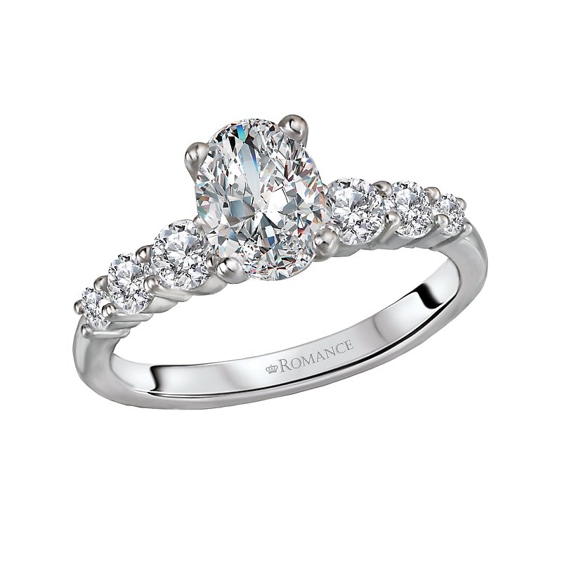 Orbelle Lab Grown Oval Diamond Engagement Ring in 14K White Gold