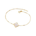 Luxora Italian 14kt Yellow Gold Mother of Pearl Clover Bracelet