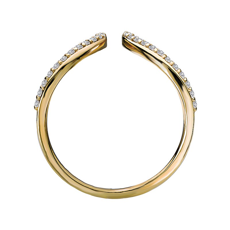 Luxora Classic 14K Yellow Gold Diamond V Spike Fashion Ring