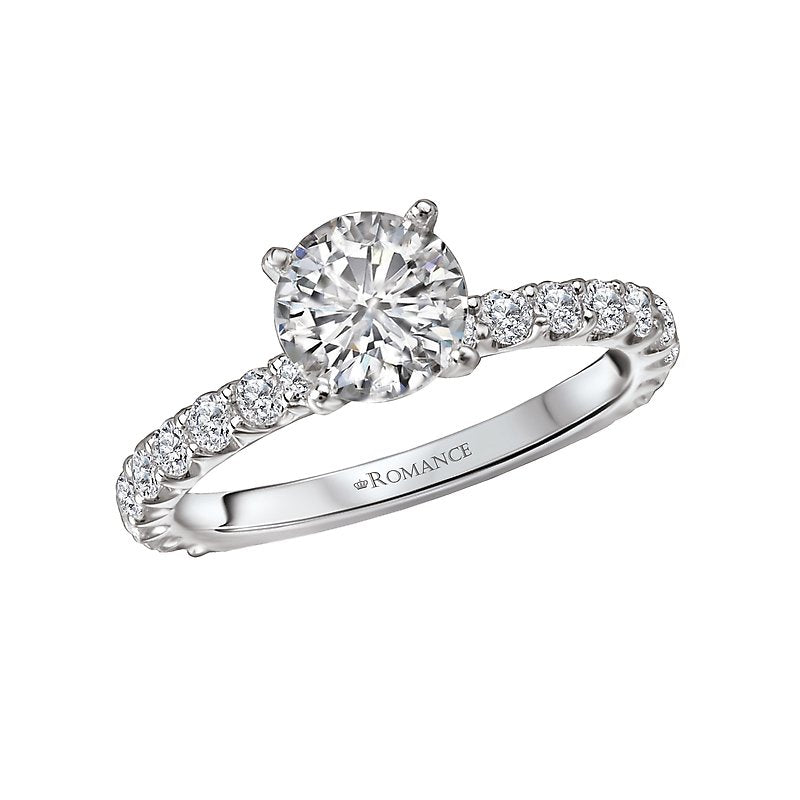 Bandora 14K White Gold Semi-Mount Lab Grown Diamond Engagement Ring