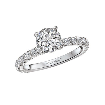 Bandora 14K White Gold Semi-Mount Lab Grown Diamond Engagement Ring