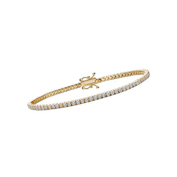 Luxora 14K Yellow Gold Round Diamond Tennis Bracelet (D 2 carat total weight)