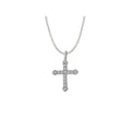 Luxora Diamond Cross Fashion Necklace | 14K White Gold Adjustable Rollo Chain