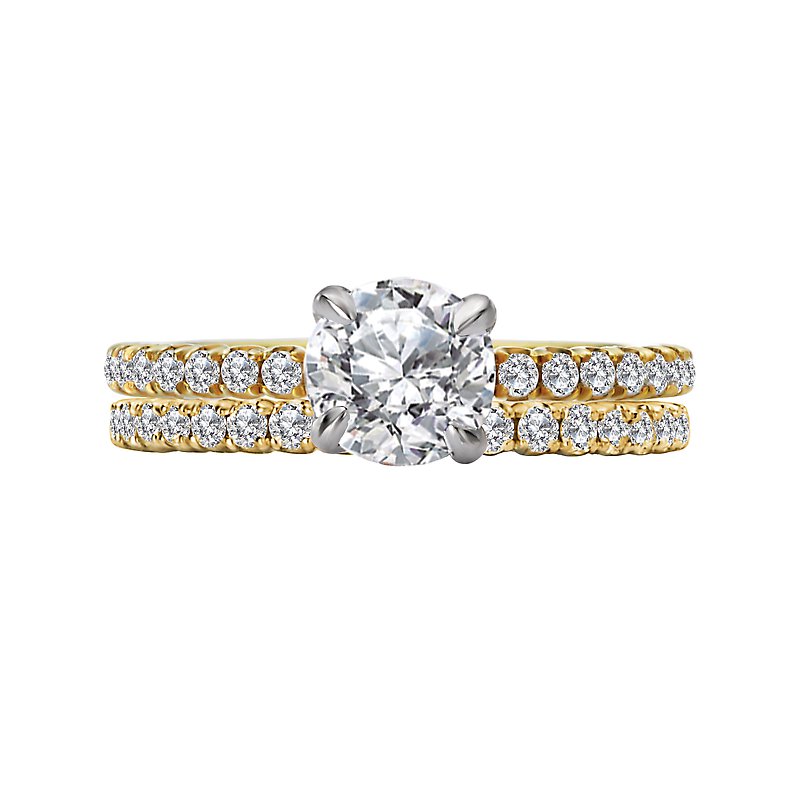Orbelle Yellow Gold Lab Grown Diamond Semi Mount Engagement Ring