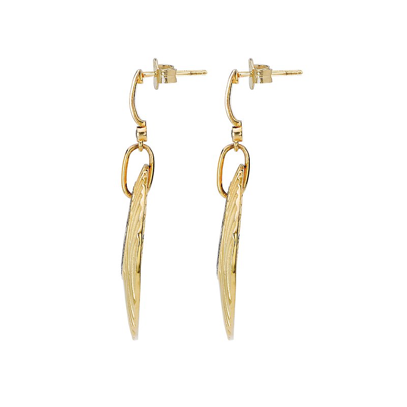 Luxora 14K Yellow Gold Round Cognac Diamond Post Earrings