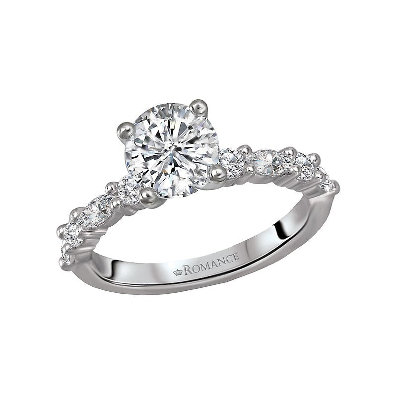 Bandora 14K White Gold Semi-Mount Diamond Ring with Lab Grown Diamonds