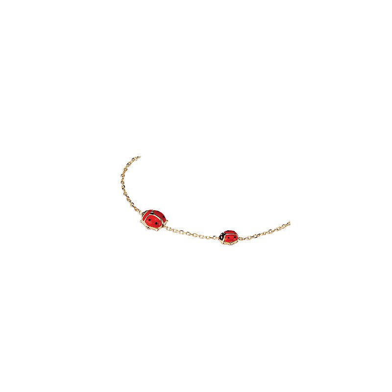 Luxora Italian 14kt Yellow Gold Ladybug Chain Bracelet