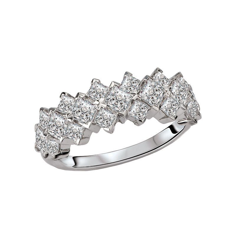 Luxora Princess Cut Diamond Fashion Ring in 14K White Gold - D 2ctw Size 7
