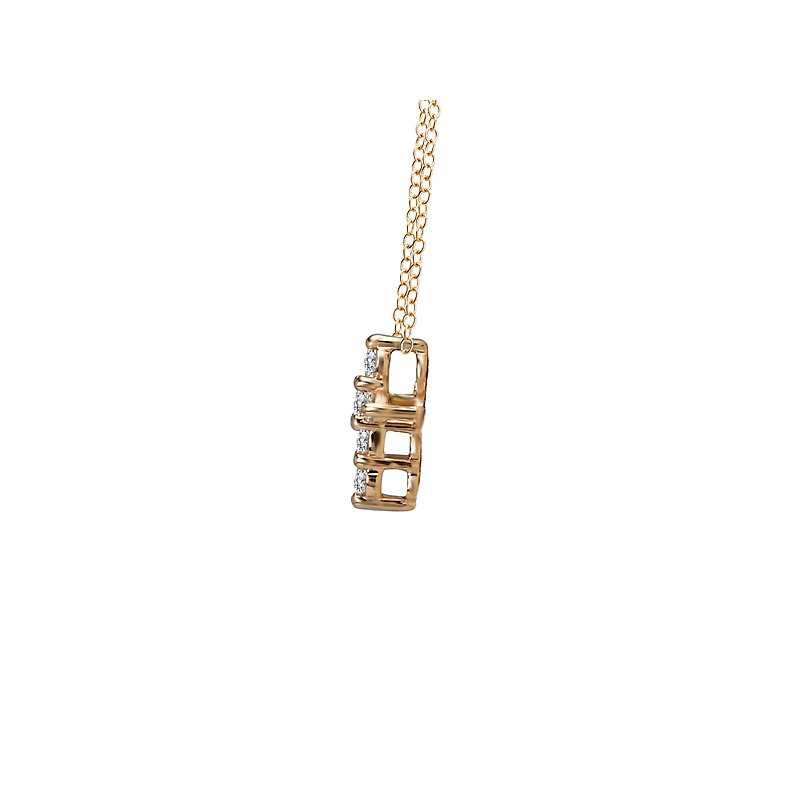 Luxora 14K Yellow Gold Diamond Cross Pendant - Round 1/8 ctw