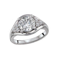 Orbelle Diamond Semi-Mount Engagement Ring | Bandora 14K White Gold Round Diamond Ring