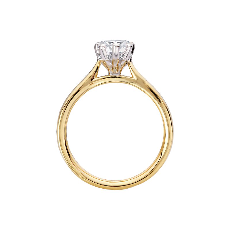 Orbelle Diamond Semi-Mount Hidden Halo Engagement Ring in 14K Yellow Gold