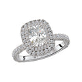 Orbelle Diamond Halo Semi Mount Engagement Ring | 14K White Gold