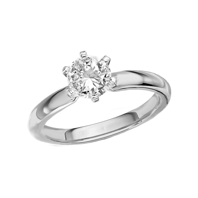 Glemera Solitaire Semi-Mount Diamond Ring - 14K White Gold Floral Setting