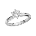 Glemera Solitaire Semi-Mount Diamond Ring - 14K White Gold Floral Setting