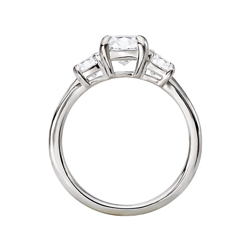Orbelle 3 Stone Semi-Mount Lab Grown Diamond Ring | Cushion Shape | 14K White Gold