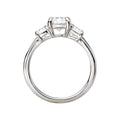 Orbelle 3 Stone Semi-Mount Lab Grown Diamond Ring | Cushion Shape | 14K White Gold