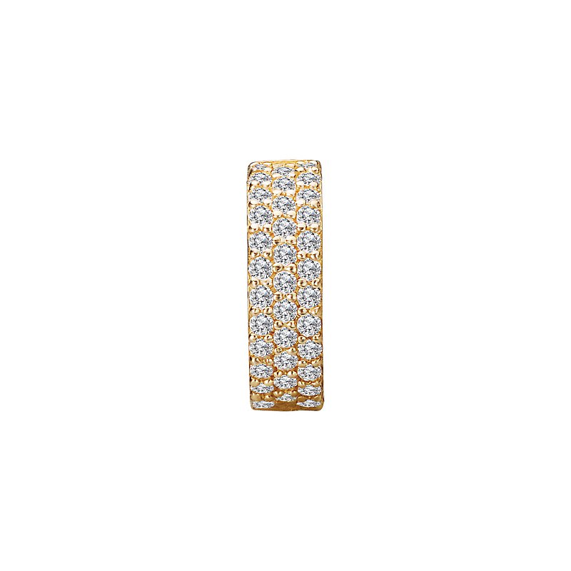 Luxora 10K Yellow Gold Cartilage Hoop Earring with Cubic Zirconia Stones