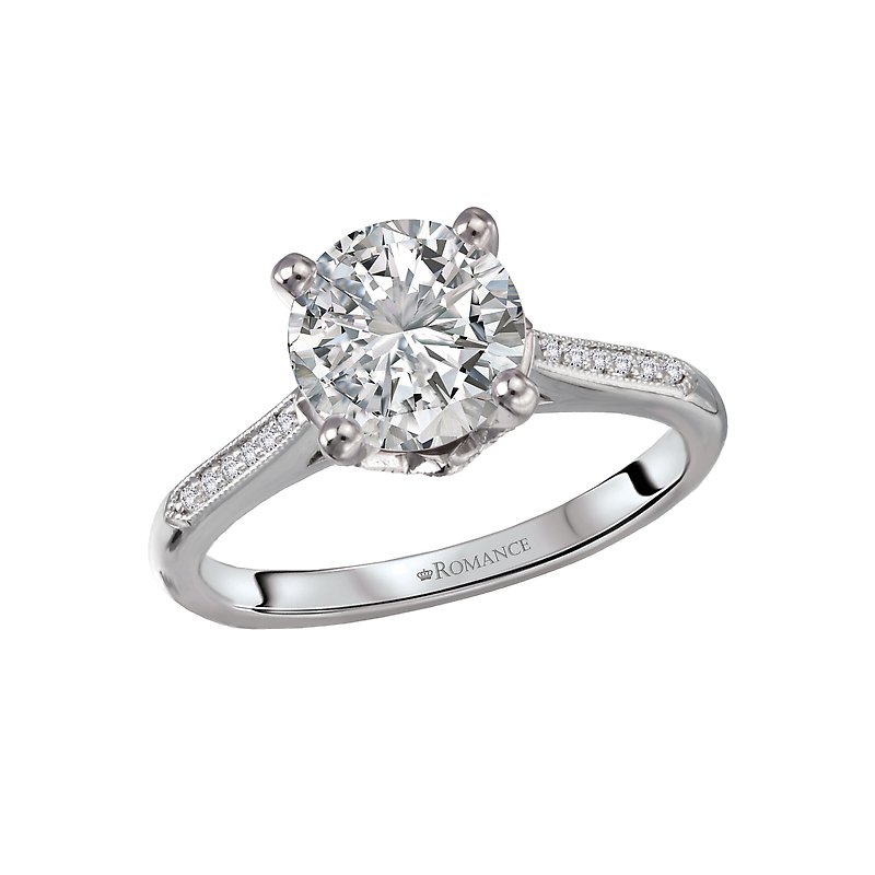 Orbelle Art Deco Diamond Engagement Ring - Bandora 14K White Gold Semi-Mount