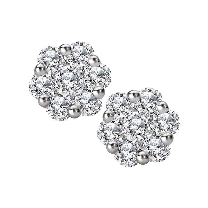Luxora 14K White Gold Round Diamond Stud Earrings (D .50 carat total weight)