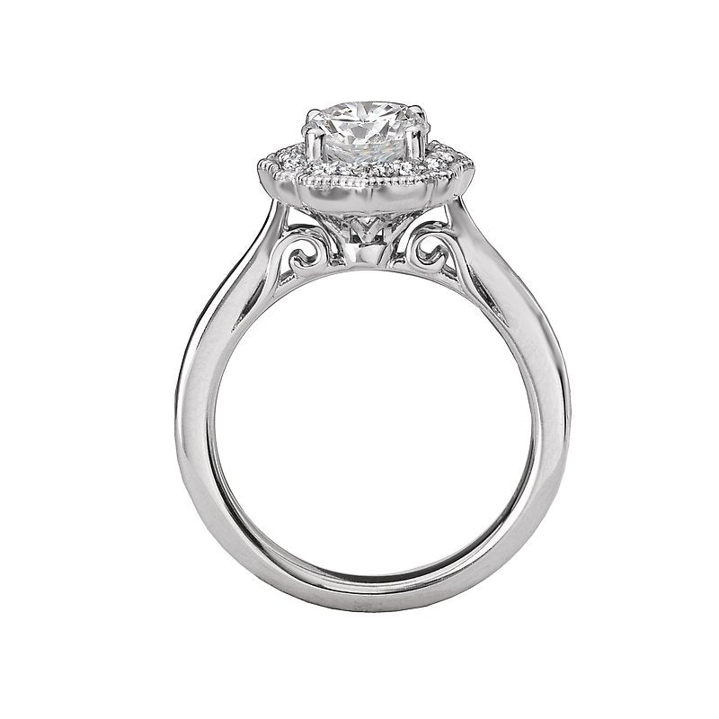 Orbelle Halo Semi-Mount Diamond Ring in 14K White Gold with Lab Grown Diamonds