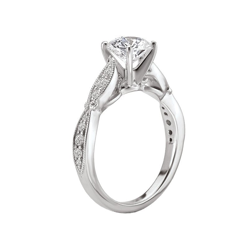 Orbelle 14K White Gold Bandora Engagement Semi-Mount Diamond Ring