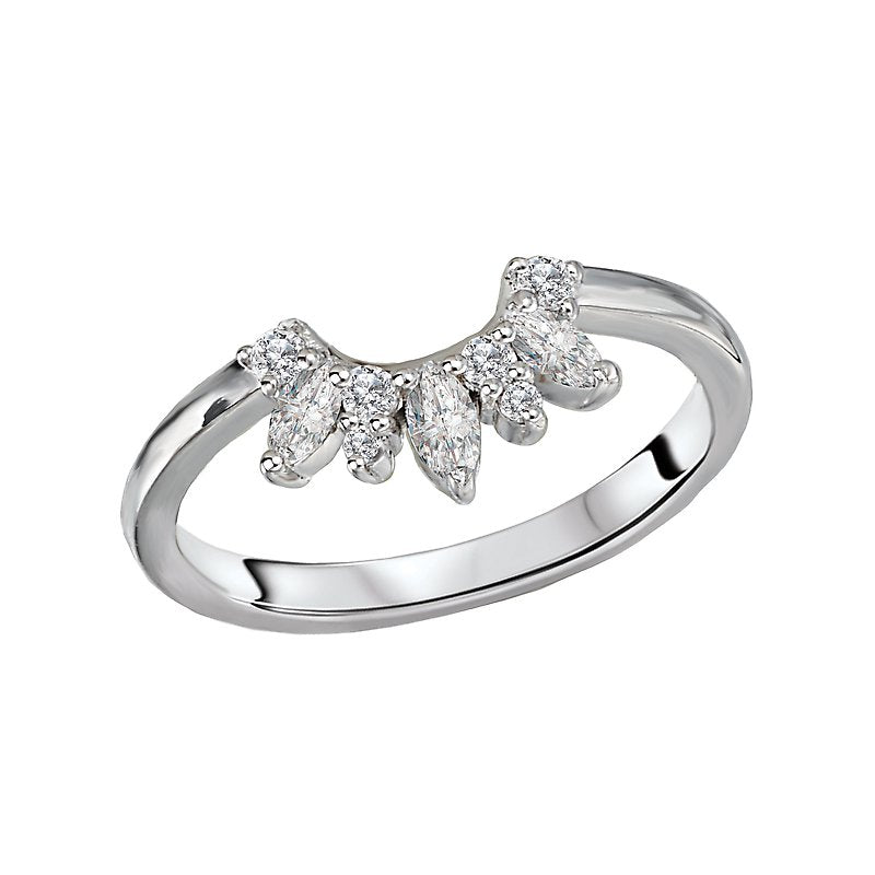 Glemera Diamond Nesting Ring - 14K White Gold Marquise and Round Diamond Band
