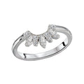 Glemera Diamond Nesting Ring - 14K White Gold Marquise and Round Diamond Band