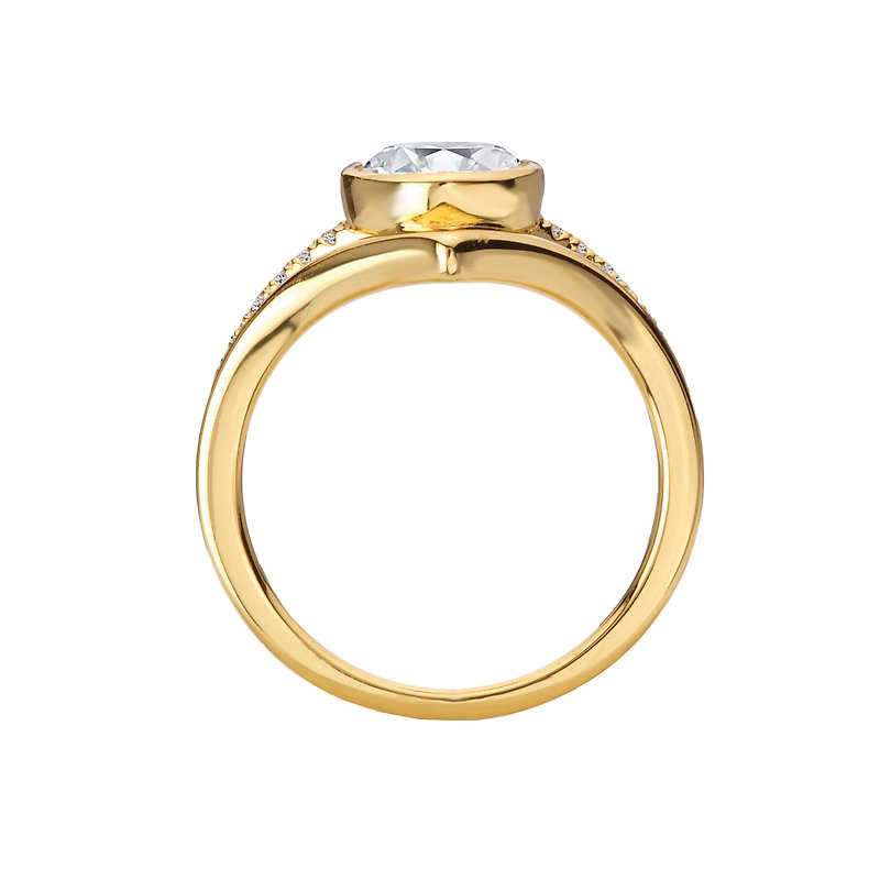 Orbelle Split Shank Semi-Mount Diamond Engagement Ring in 14K Yellow Gold