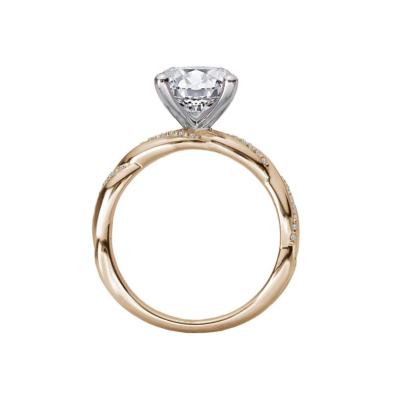 Orbelle 14K Yellow Gold Swirled Diamond Engagement Ring Semi-Mount