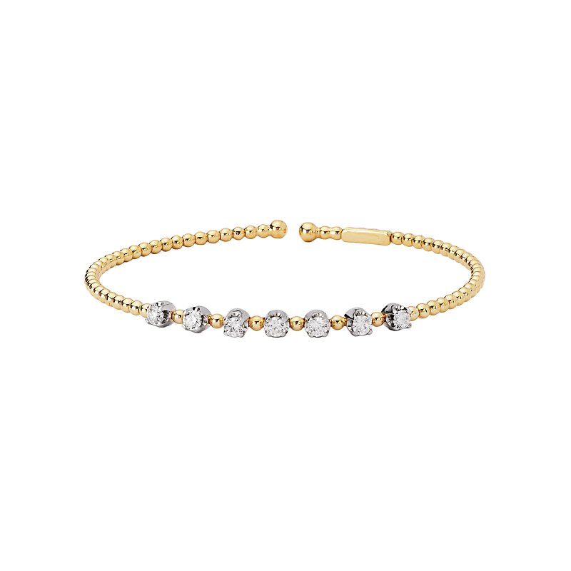 Luxora Two-Toned Lab Grown Diamond Cuff Bracelet | 14kt Yellow & White Gold