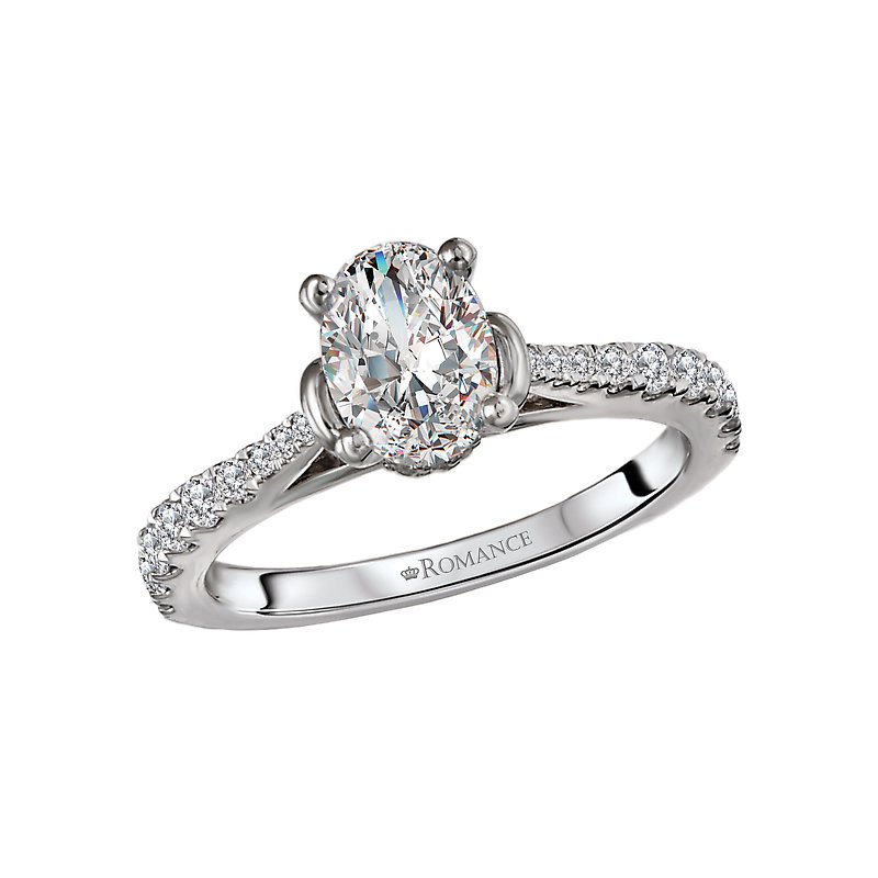Orbelle 14K White Gold Halo Diamond Engagement Ring
