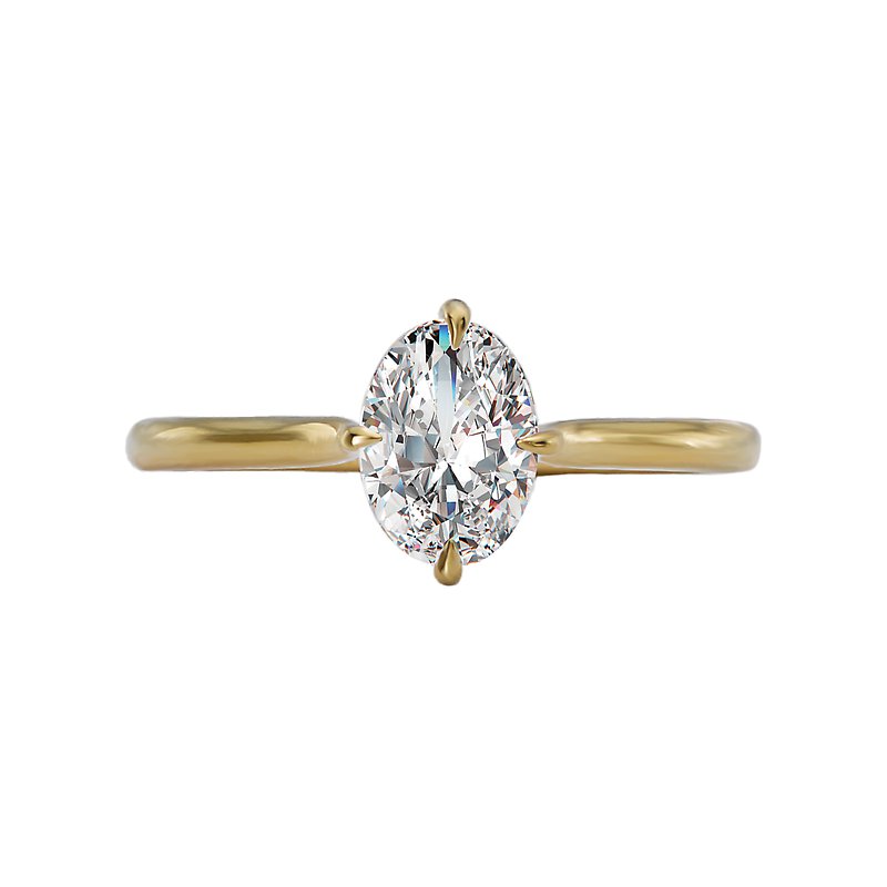 Orbelle Yellow Gold Oval Cut Lab Grown Diamond Semi-Mount Engagement Ring