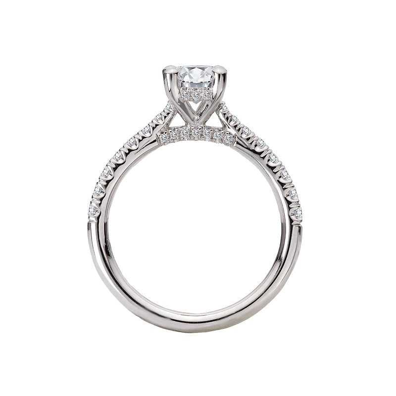 Orbelle Hidden Halo Oval Diamond Engagement Ring in 14K White Gold