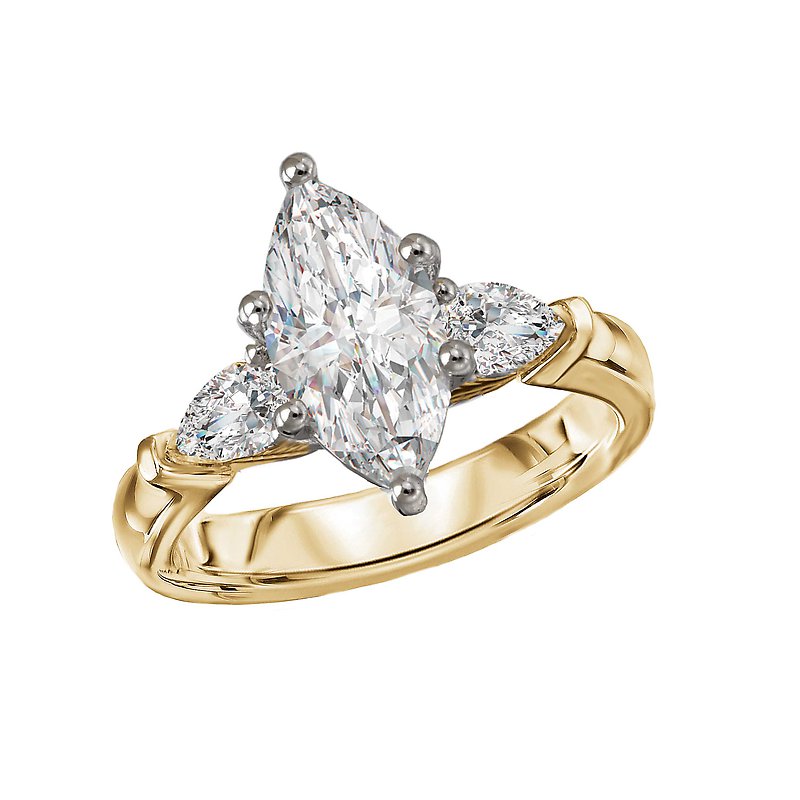 Chic 14K Yellow Gold Lab Grown Diamond Bridal Semi-Mount Engagement Ring