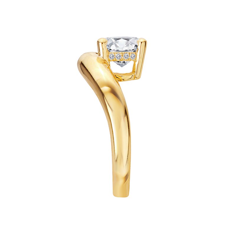 Orbelle Solitaire Hidden Halo Diamond Engagement Ring in 14K Yellow Gold