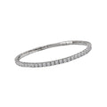 Luxora Ladies Fashion Diamond Flexible Bangle Bracelet in 14K White Gold
