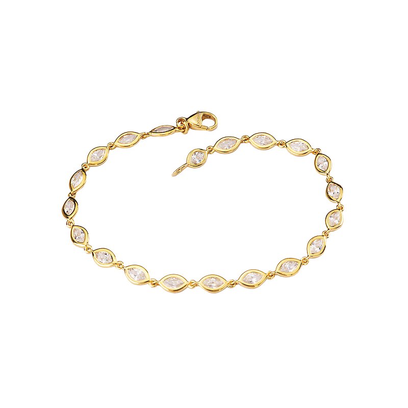 Luxora Marquise Cut Lab Grown Diamond Ladies Fashion Bracelet in 14K Yellow Gold